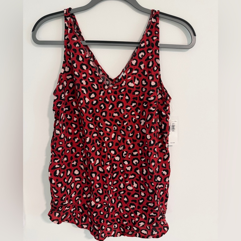 NWT Old Navy red leopard print tank Medium